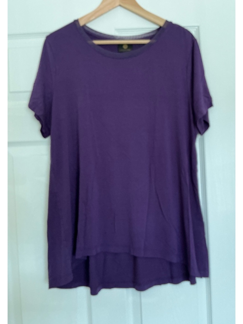 JM Collection Purple Short Sleeve Tunic Top